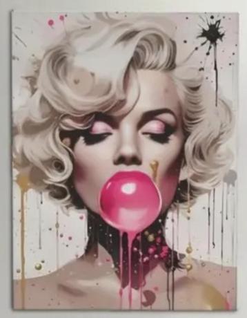Marilyn Monroe - Bubblegum - ArtPrint op Canvasdoek beschikbaar voor biedingen