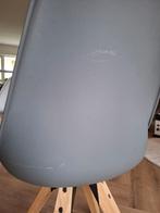 4 Grijze Eetkamerstoelen met Houten Poten, Huis en Inrichting, Stoelen, Ophalen, Gebruikt