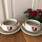 2x soep schaaltjes/haan, Huis en Inrichting, Keuken | Servies, Ophalen of Verzenden, Overige stijlen, Aardewerk, Schaal of Schalen