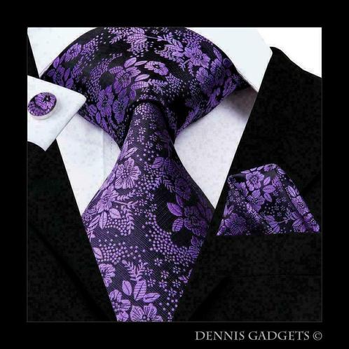 Dennis Gadgets: 100 % zijden stropdas ( 3 delig !! ) DG 3022, Kleding | Heren, Stropdassen, Nieuw, Met patroon, Paars, Ophalen of Verzenden