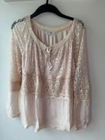 Nieuwe roze crème blouse Perla Nera maat L, Nieuw, Ophalen of Verzenden, Roze, Maat 38/40 (M)