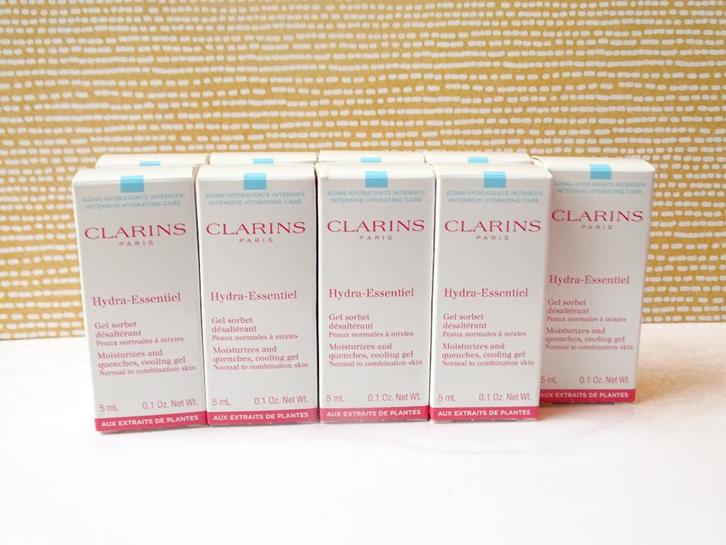 Clarins Hydra-Essentiel Cooling Gel (9 proefjes), Sieraden, Tassen en Uiterlijk, Uiterlijk | Gezichtsverzorging, Nieuw, Verzorging