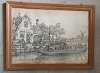 Prent van Anton Pieck | de veerboot, Antiek en Kunst, Ophalen of Verzenden