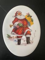 Ovale tegel Kerstman vintage 11x15 cm, Ophalen of Verzenden