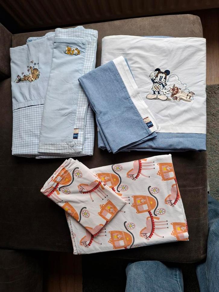 Beddengoed kinderbed 120 x 150 en 60 x120, Kinderen en Baby's, Kinderkamer | Beddengoed, Gebruikt, Dekbedovertrek, Wit, Jongetje of Meisje