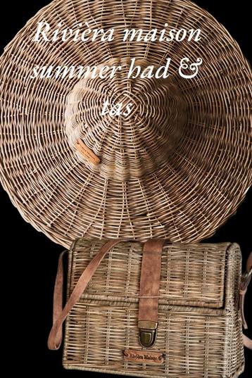 Nieuw rivièra maison rustic rattan / leder tas & RM rr hoed beschikbaar voor biedingen