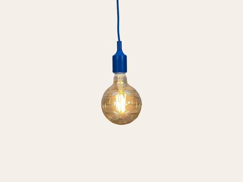 Muuto E27 blauw bij TheReSales, Huis en Inrichting, Lampen | Hanglampen, Zo goed als nieuw, Minder dan 50 cm, Glas, Kunststof