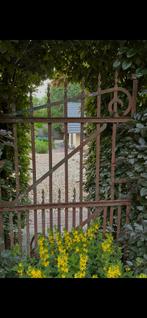 2 Oude zware ijzeren tuinpoorten (stel), Ophalen, Zo goed als nieuw, IJzer, 200 cm of meer