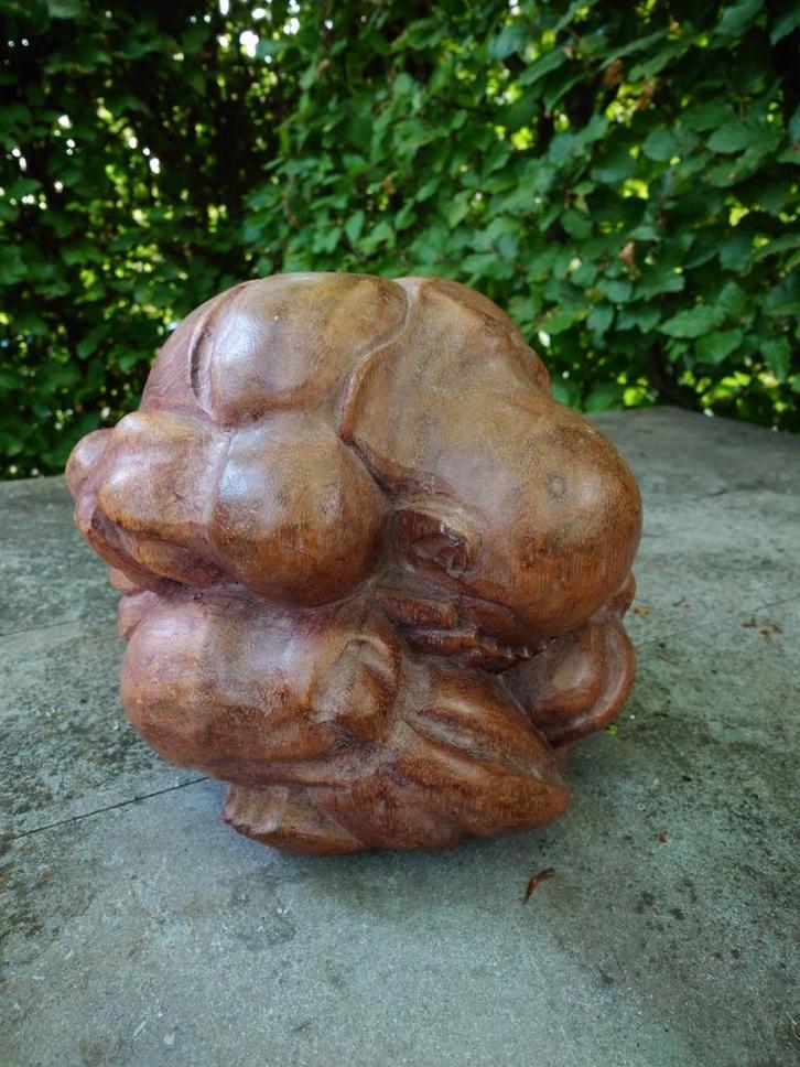 Yogiman - Orang Malu Houten Sculptuur 18cm, Antiek en Kunst, Kunst | Beelden en Houtsnijwerken, Ophalen