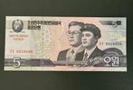 Noord korea 5 won 2002 unc 100 jaar kim il sung, Postzegels en Munten, Bankbiljetten | Azië, Ophalen of Verzenden, Oost-Azië