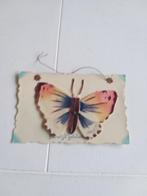 Heel oude ansichtkaart gefeliciteerd vlinder. Niet gelopen w, Ophalen of Verzenden, 1920 tot 1940, Ongelopen, Feest(dag)
