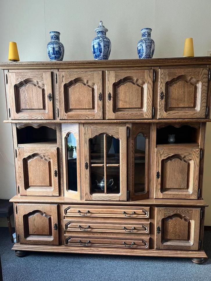 Eiken wandmeubel, Huis en Inrichting, Kasten | Wandmeubels, Gebruikt, 150 tot 200 cm, 150 tot 200 cm, 50 tot 75 cm, Met lade(s)