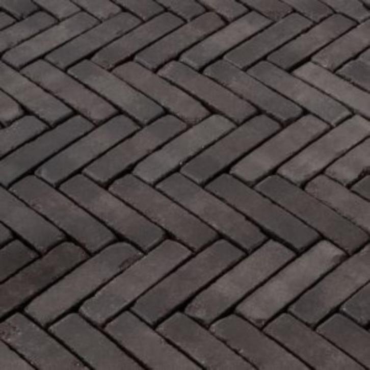 Restant 16m2 Gebakken waalformaat waaltjes uwf60 Lucca zwart, Tuin en Terras, Tegels en Klinkers, Nieuw, Klinkers, Keramiek, 10 m² of meer