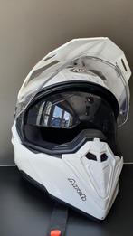 dualsport motorhelm airoh commander xs 53-54 cm white gloss, Motoren, Overige merken, Tweedehands, XS, Integraalhelm