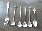 5 verzilverde theelepeltjes en 1 vorkje, Antiek en Kunst, Ophalen of Verzenden
