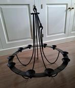 Zwarte Metalen Kroonluchter Kandelaar voor 10 kaarsen, Ophalen, Gebruikt, Zwart, Metaal
