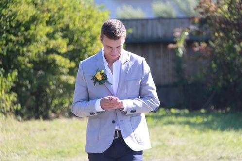Blazer met wit overhemd mt M, Kleding | Heren, Kostuums en Colberts, Gedragen, Maat 48/50 (M), Blauw, Ophalen of Verzenden
