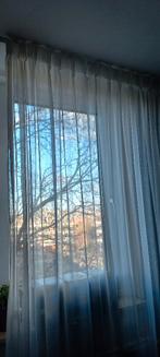 2x vitrage 90 & 140xm breed / 2,56m hoog, Gebruikt, 100 tot 150 cm, 200 cm of meer, Wit