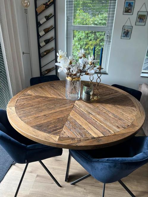 Rivièra Maison Eettafel Falcon Crest, Ø150, Huis en Inrichting, Tafels | Eettafels, Zo goed als nieuw, 100 tot 150 cm, Vijf personen of meer