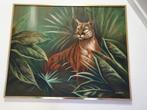 Schilderij 'Tijger in jungle' van Johnston, afm. ca 126x102, Ophalen