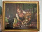 antiek schilderij ``Boerin met rijke oogst`` 1935, Antiek en Kunst, Ophalen