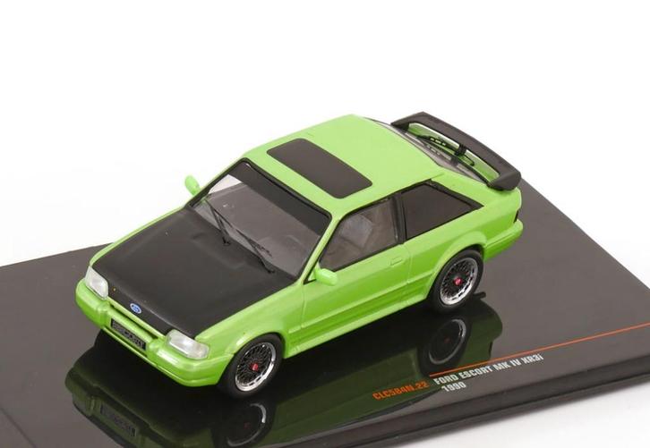 Jsn IXO 1:43 Ford Escort MK4 XR3i 1990 groen zwart, Hobby en Vrije tijd, Modelauto's | 1:43, Nieuw, Auto, Overige merken, Ophalen of Verzenden
