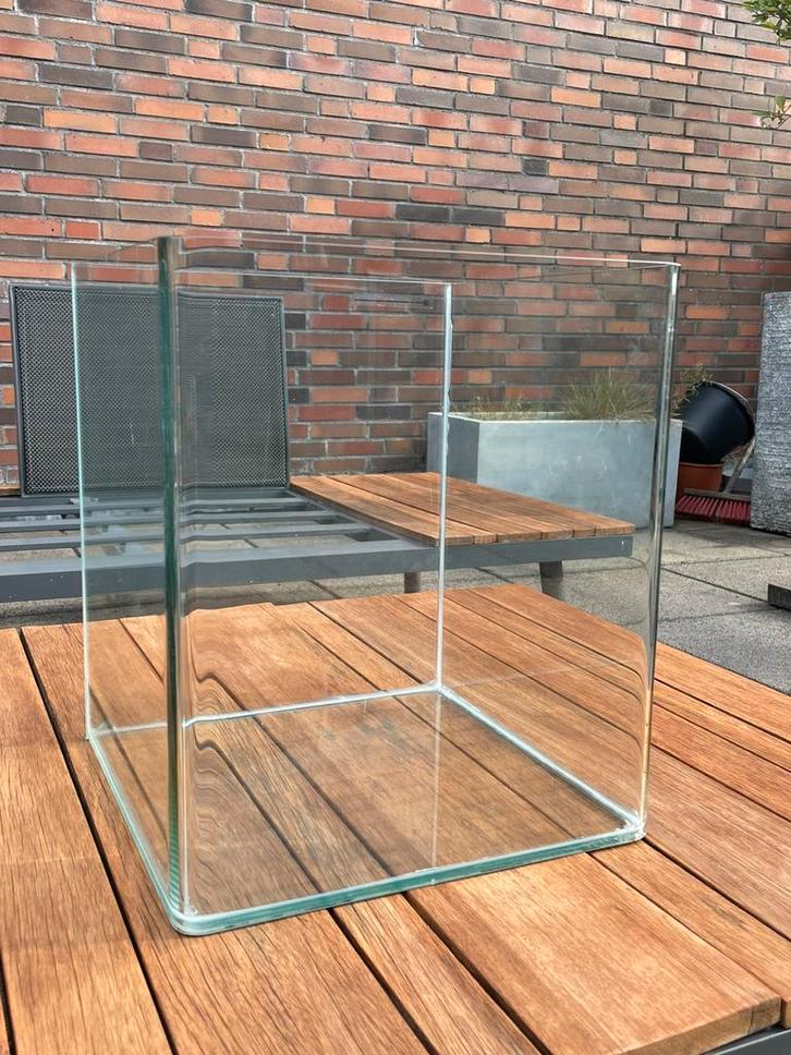 Glazen aquarium, 30x30cm hoogte 35 cm, Dieren en Toebehoren, Vissen | Aquaria en Toebehoren, Gebruikt, Leeg aquarium, Ophalen
