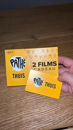 Pathé thuis 2 films cadeau, Tickets en Kaartjes, Eén persoon, Cadeaubon