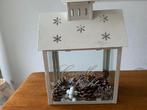 Kersthuis van Metaal en Glas met Kerst Deco, Ophalen of Verzenden, Zo goed als nieuw