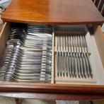 Twaalf delige bestek in houten kist, Antiek en Kunst, Ophalen