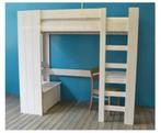 Massief houten hoogslaper met buro en bankje, Kinderen en Baby's, Kinderkamer | Bedden, Ophalen of Verzenden, Nieuw, 180 cm of meer