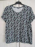 Gebloemd shirt mt L, Zwart, Maat 42/44 (L), Ophalen of Verzenden, Korte mouw
