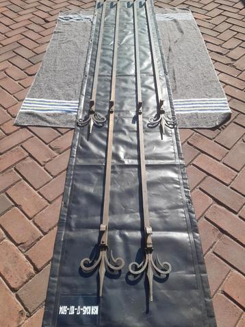 Antieke koperen processie dragers 2x 3m50 en 2x 2m50 Uniek! beschikbaar voor biedingen