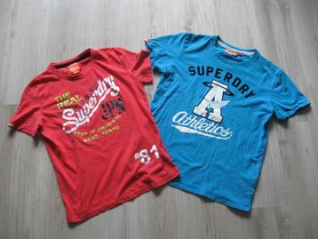 SUPERDRY twee shirts XL rood en blauw goede staat beschikbaar voor biedingen