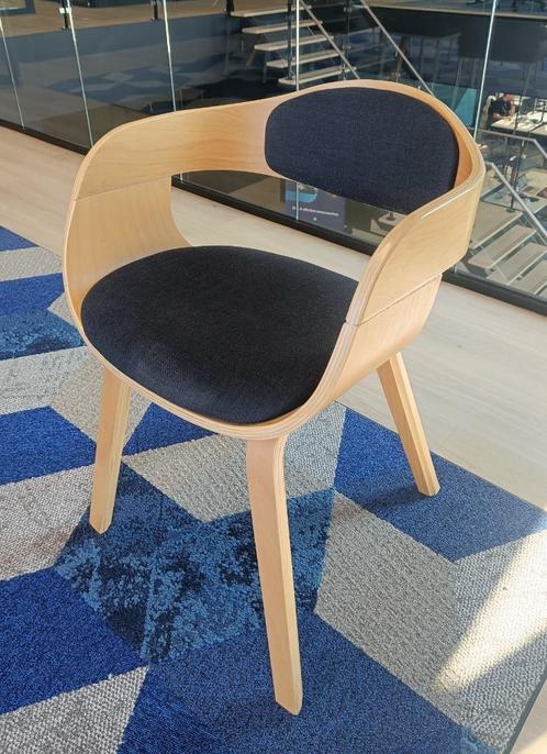 Kingston CLP Eetkamerstoel / Bezoekersstoel, Huis en Inrichting, Stoelen, Gebruikt, Vier, Hout, Stof, Grijs, Ophalen