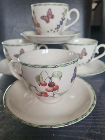 JANNEKE BRINKMAN SALENTIJN- fruits&flowers- 4x kop+schotel beschikbaar voor biedingen