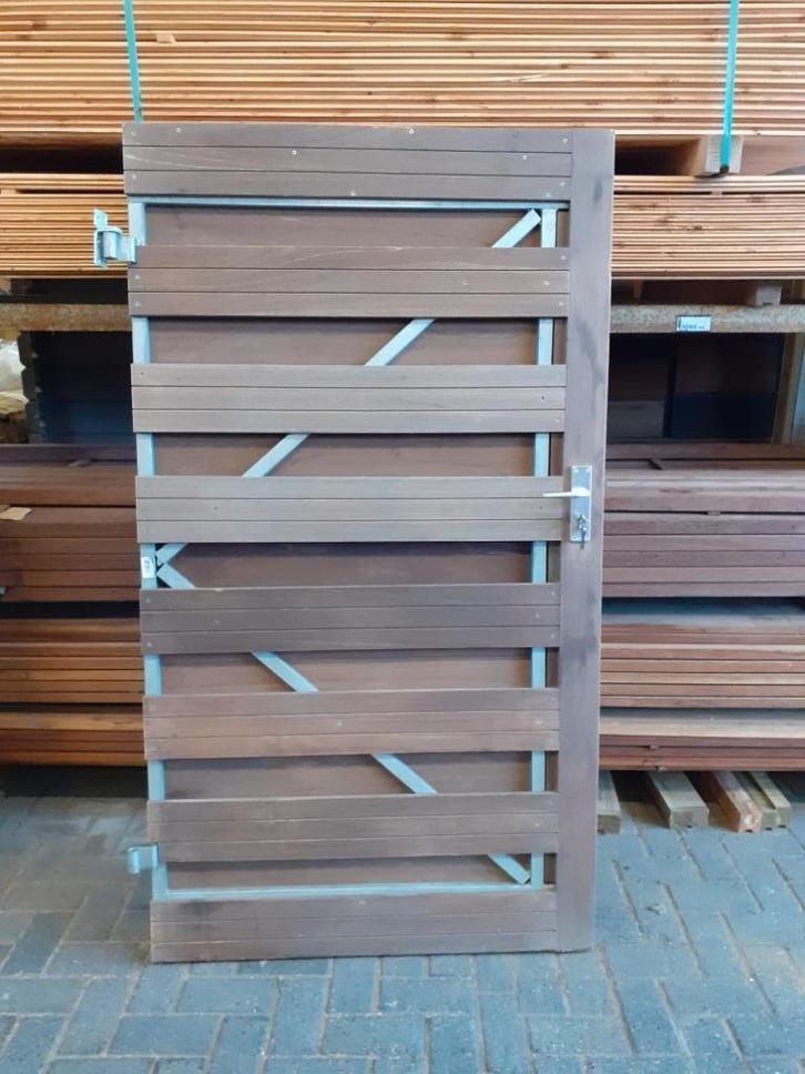 Hardhouten Deur 100x180cm Rechtsdraaiend, Tuin en Terras, Tuinpoorten, Zo goed als nieuw, Draaipoort, Hout, 150 tot 200 cm, 100 tot 150 cm