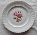 AK Keiser Mosrose ontbijt borden roze roosjes gouden biesjes, Ophalen of Verzenden