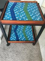 Uniek mozaïek bijzettafeltje, Overige materialen, Minder dan 55 cm, Gebruikt, Vierkant