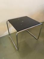 Bauhaus bijzettafel Breuer - zwart marmeren blad, Huis en Inrichting, Minder dan 45 cm, Bauhaus, Metaal of Aluminium, Vierkant