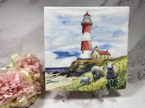 Ti flair knutsel servetten vuurtoren/schapen decoupage 183, Hobby en Vrije tijd, Knutselen, Nieuw, Materiaal, Verzenden