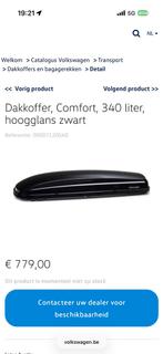 Dakkoffer met dakdragers Volkswagen Golf (2013+), Ophalen, Gebruikt