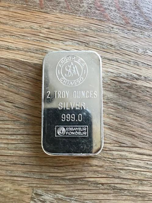 Argor chiasso 2 ounce zilver, Postzegels en Munten, Edelmetalen en Baren, Zilver, Ophalen of Verzenden