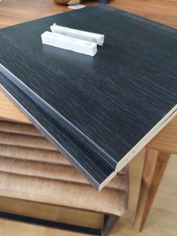 Billy planken, zwart 36x37 cm, 2 stuks beschikbaar voor biedingen
