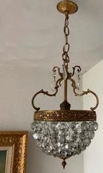 ANTIEKE KRISTALLEN HANGLAMP. Echt kristal. VOOR € 85 !, Ophalen of Verzenden, Zo goed als nieuw, Metaal, ANTIEK
