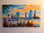 Schilderij Rotterdam Skyline, Antiek en Kunst, Kunst | Schilderijen | Klassiek, Ophalen