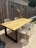 Tuinset 4 kuipstoelen + eettafel, Ophalen, Zo goed als nieuw, Kunststof, Eettafel