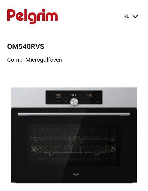 Pelgrim OM540RVS inbouw Combi magnetron, Witgoed en Apparatuur, Ovens, Zo goed als nieuw, Inbouw, Oven met grill, 45 tot 60 cm
