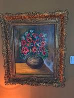 Prachtig bloemen schilderij met barok  lijst!, Antiek en Kunst, Ophalen of Verzenden