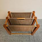 Scandinavische vintage Krantenbak - hout met linnen, Ophalen of Verzenden, Zo goed als nieuw, X, X